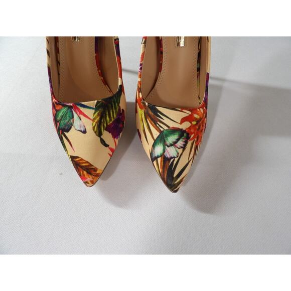 Liliana 6.5 Pump Stileeto Floral Beige Pointed Toe High Heels Colorful - Picture 6 of 13